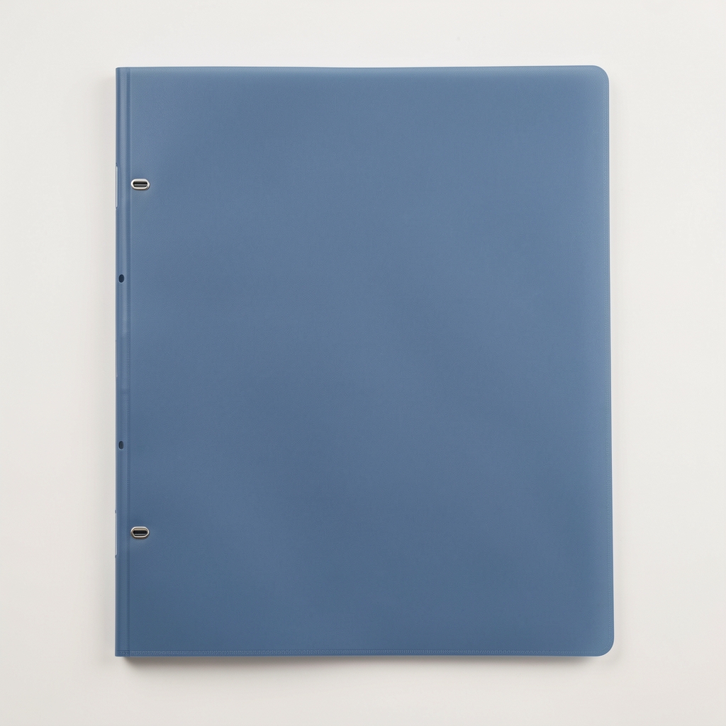 Carpeta A4 de polipropileno azul apagado con separadores visibles
